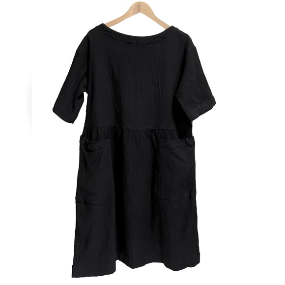 toast Dresses Toast Black Boat Neck Cotton Middi Dress Size M